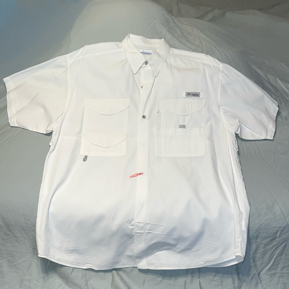 Columbia PFG men’s large white short sleeve button down